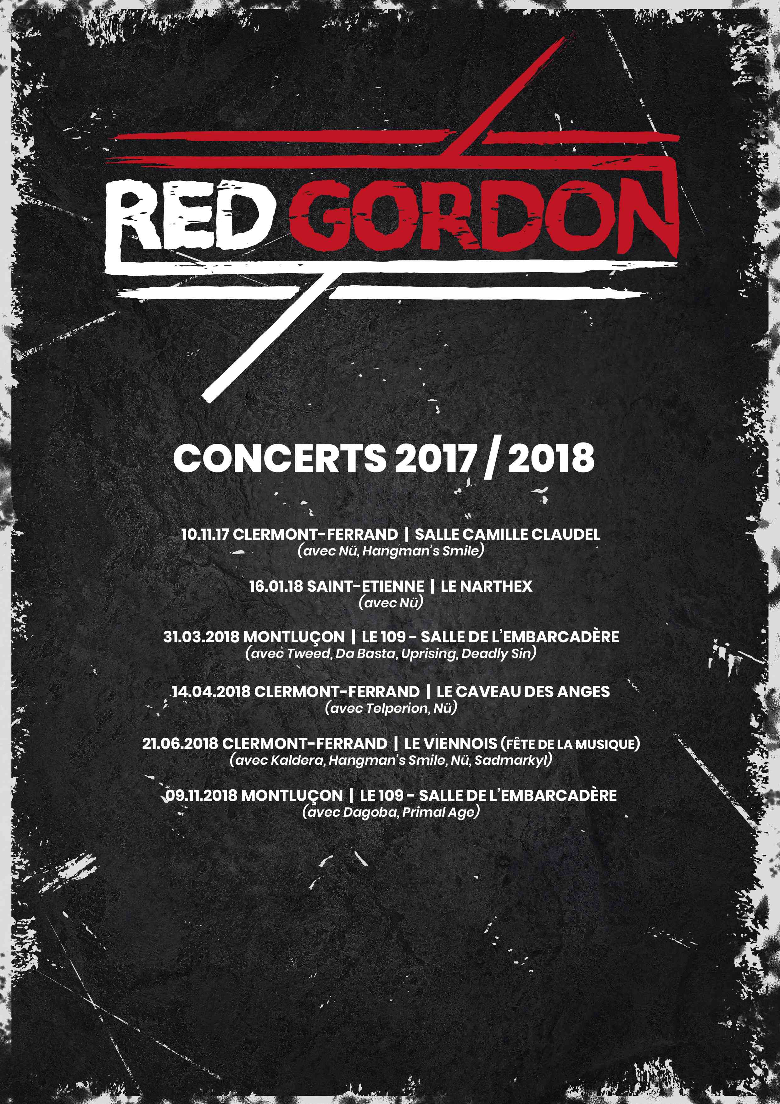 Red Gordon dates 2018-2019